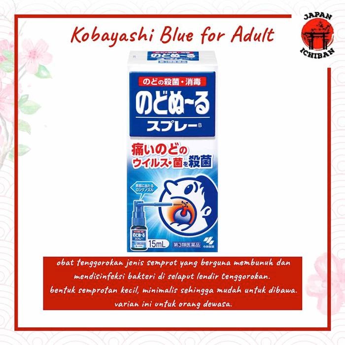 Kobayashi Nodonuru Spray 15ml Sore Throat Spray Original Jepang