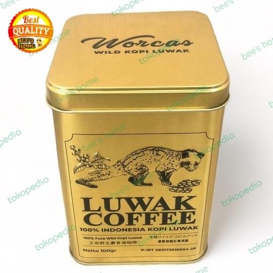 

KOPI LUWAK LIAR Luwak ORI Tin Gold Pure Luwak Coffee 100 gr