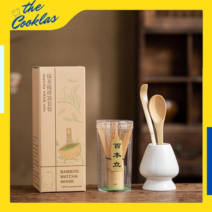 

Matcha Maker Starter Pack 4 in 1 Set Alat Pembuat Matcha Paket Matcha Whisk