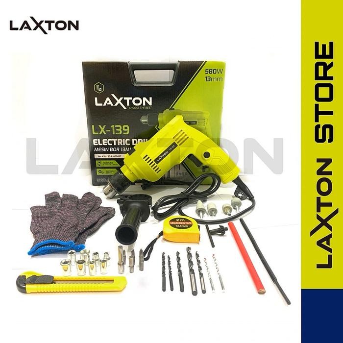 LAXTON LX139 mesin bor listrik tangan 13mm dengan aksesoris dan keperluan pertukangan impact drill