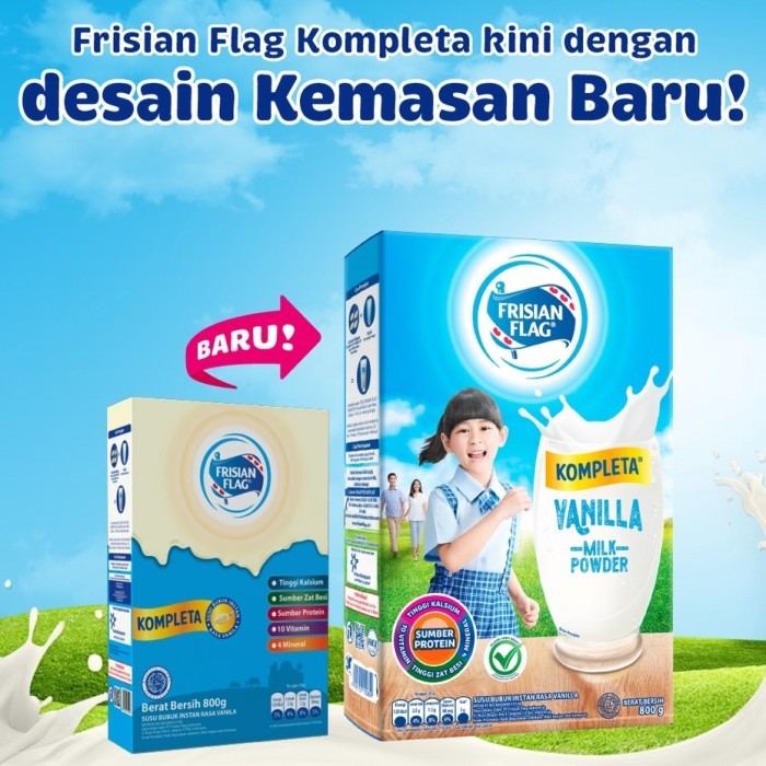 

(Expert) Frisian Flag Kompleta Vanila 800 Gr Box 800Gr 400 Vanilla