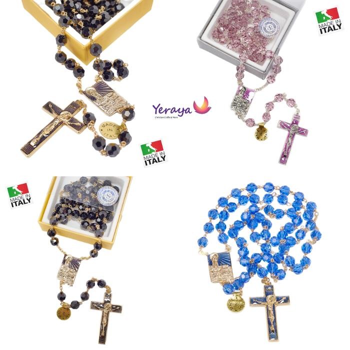Rosario Kristal Swarovski Original Special Plated Made In Italy Aksesoris Fashion Kalung Rosario