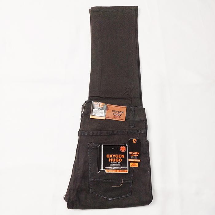 CELANA JEANS PANJANG OXYGEN HUGO PRIA MODEL STANDAR BAHAN DENIM UKURAN 27 - 38 MOCCA CREAM ABU HITAM