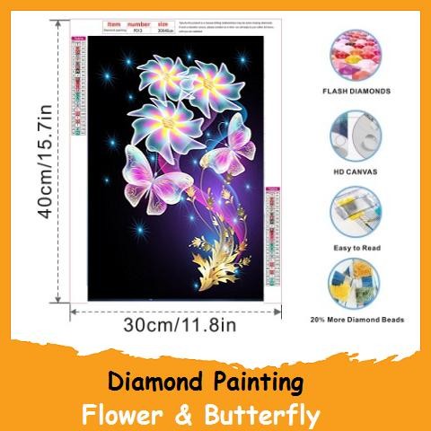 Terlaris Diamond Painting Set Tool kupu-kupu dan bunga
