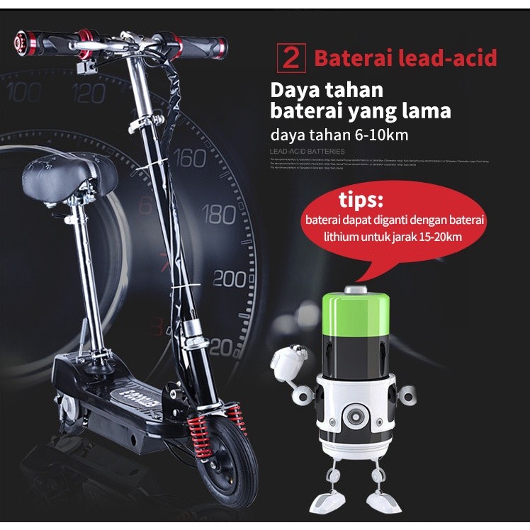Listrik Dewasa Remaja Portabel Scooter Electric 8KM/H 4.5AH / Listrik Lipat Sekuter Anak