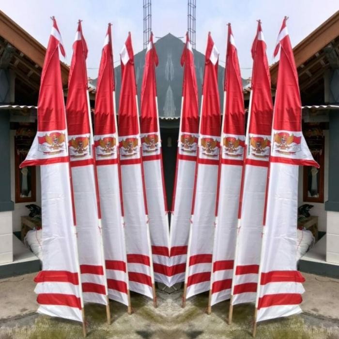 [Isi 20 Pcs] Umbul Umbul Layur Garuda Merah Putih 4 Meter / Umbul Umbul Merah Putih / Umbul Umbul