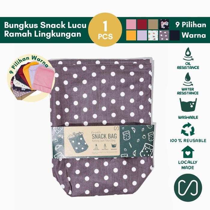

Happy- Sustaination Reusable Snack Bag - Kantung Jajanan Pakai Ulang