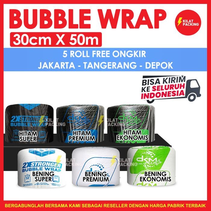 

Happy- BUBBLE WRAP 30CM X 50M PREMIUM TEBAL DELKOMAS DKM PLUS TERMURAH SATUAN