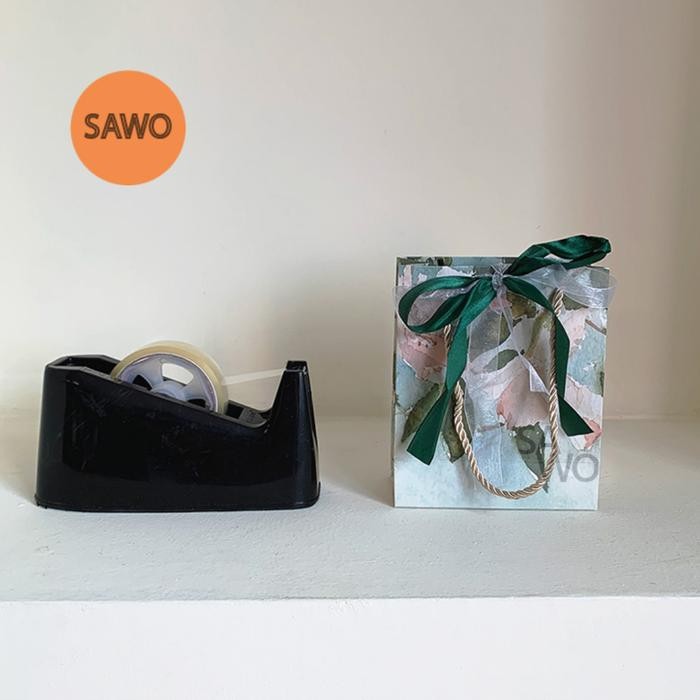 

Pesta- Green Flower Paper Bag With Double Ribbon Kado