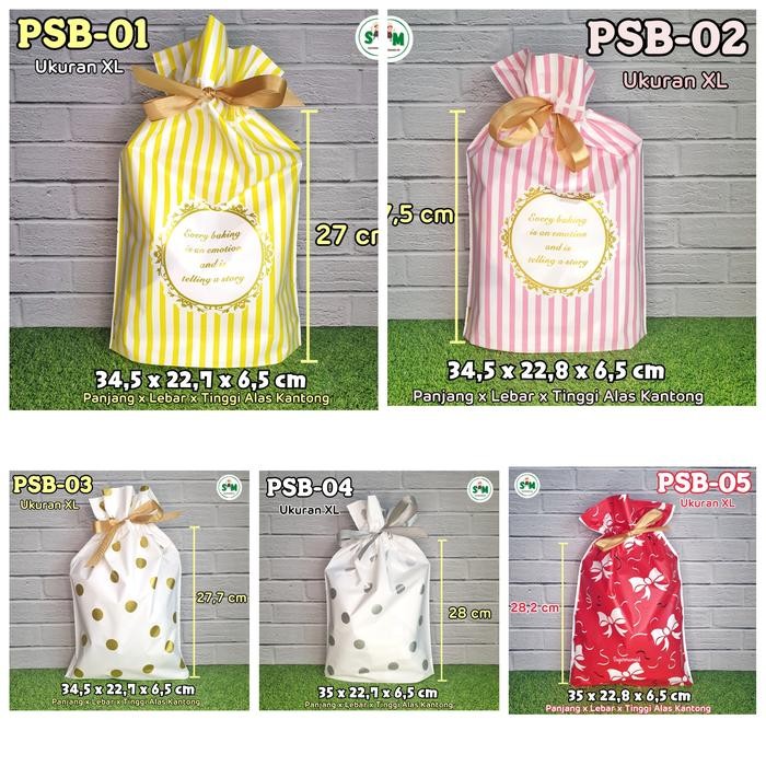 

Pesta- 5pcs Plastik Serut Besar lucu Kemasan Kantong Tas Pita Goodie bag