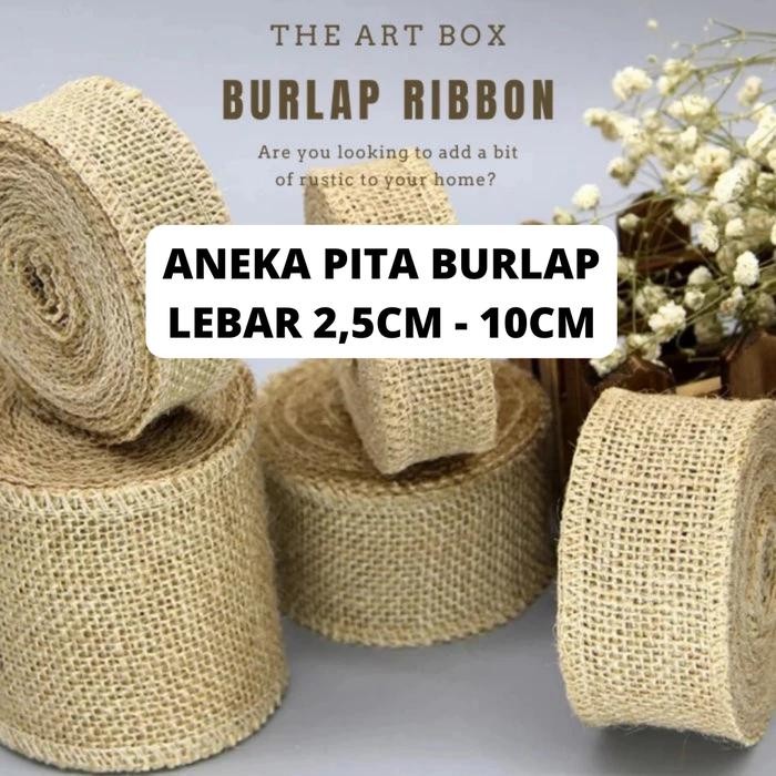 

Pesta- Pita Burlap 5 Yard/4,6 M Rustic Renda Vintage Decor Kain Goni Craft