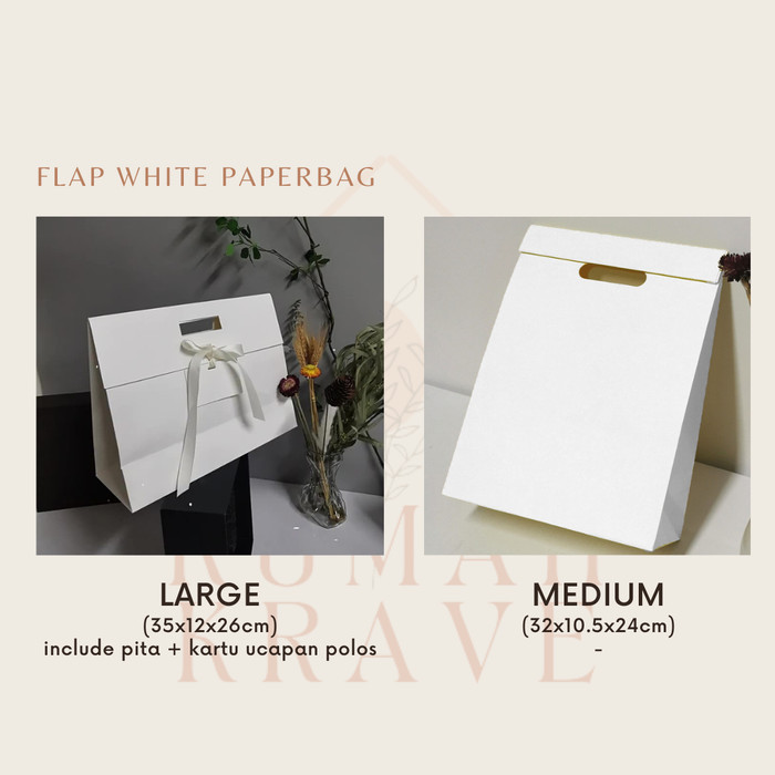 

Pesta- RUMAH KRAVE - Flap White Kraft Paperbag Putih Goodie Bag