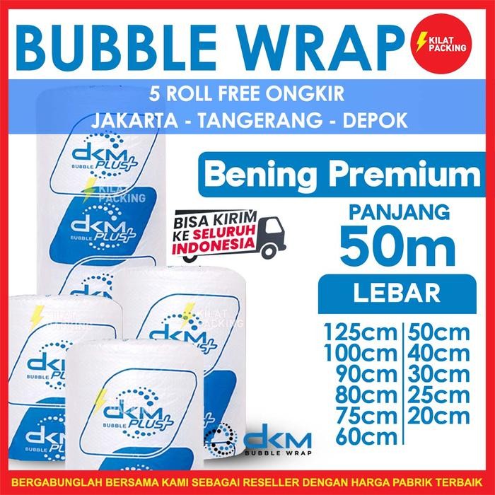 

Pesta- PLASTIK BUBBLE WRAP 50 METER BUBBLE WRAP DKM+ BENING TEBAL /ROLL