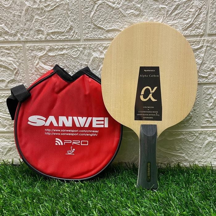 Kayu Bet Pingpong Tenismeja Sanwei Alpha Carbon Fl Original