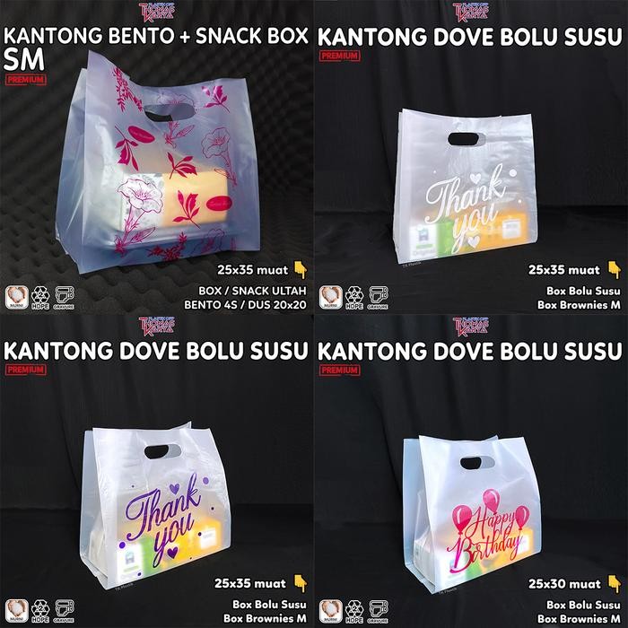 

gema.gemilang Plastik Bento Dove Isi 50 Pcs Kantong HD Box Brownies Bolu Susu Motif