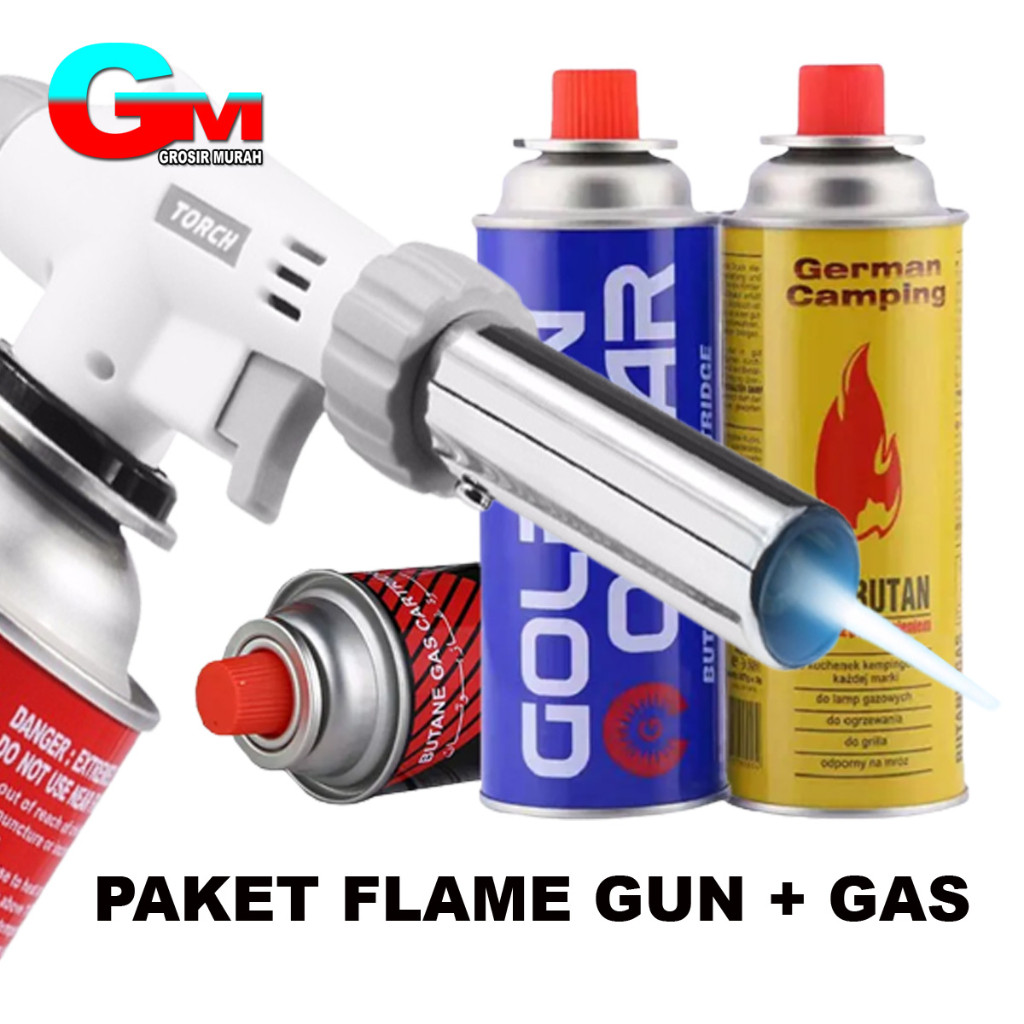 Gas Torch + Gas Portable Pematik Gas Kompor Api Blow Torch Gas Portable