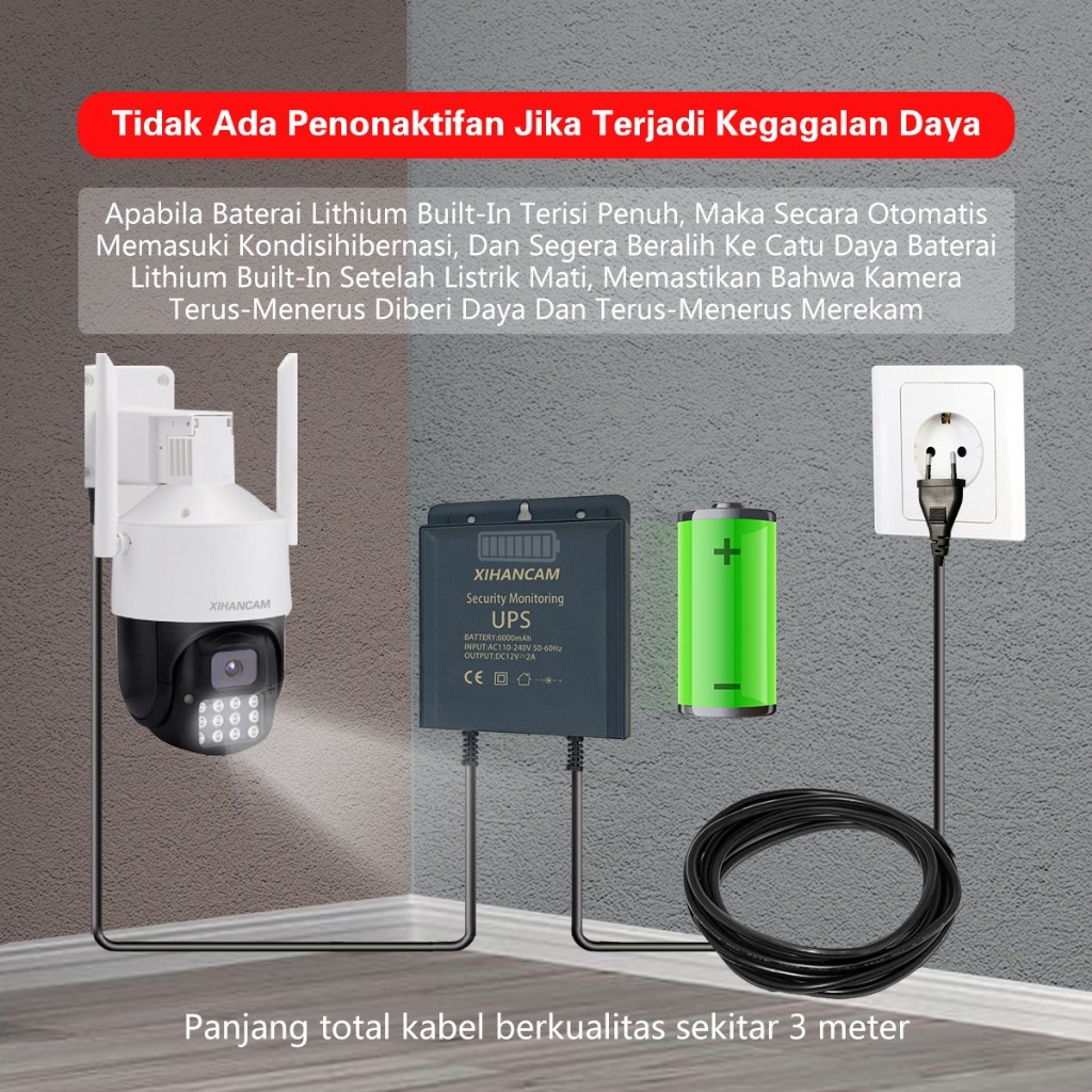 XIHANCAM Mini UPS CCTV 12V UPS Router Wifi Modem Wifi UPS Mini 12V Untuk Wifi CCTV Cadangan Baterai