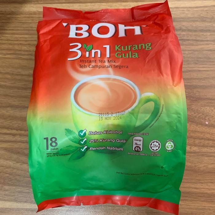 

Boh Teh Tarik 3in Instant Tea Mix Less Sugar Stevia