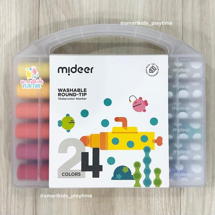 

MIDEER ROUND TIP WASHABLE MARKE 24 PCS PENSIL ANAK