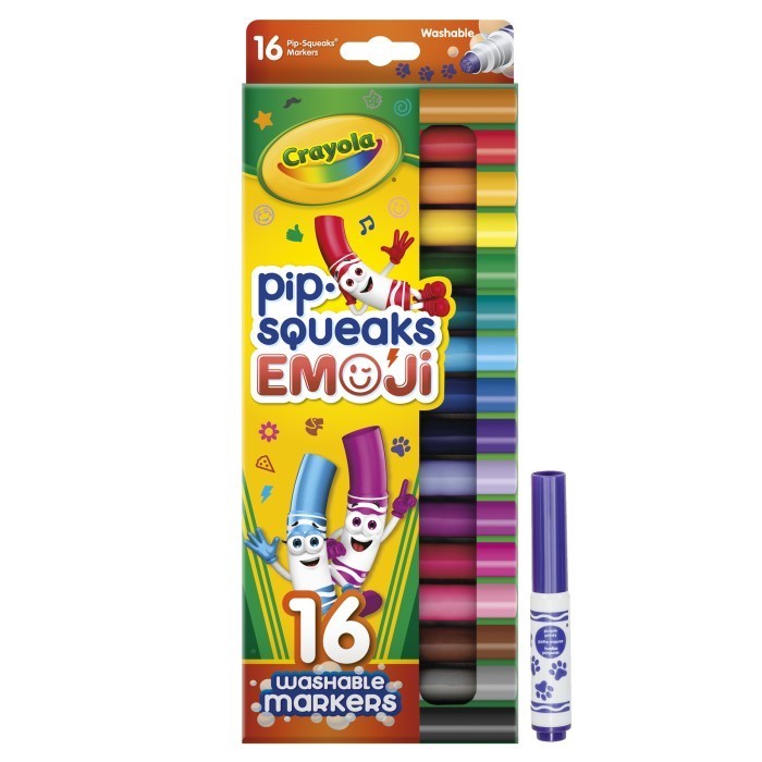 

CRAYOLA PIP SQUEAKS EMOJI ISI 16 CT NONTOXIC WASHABLE MARKERS