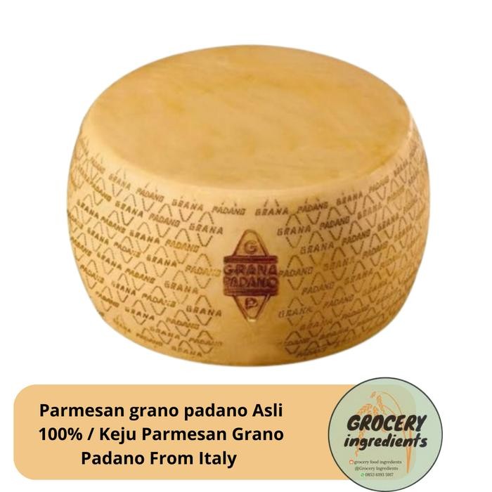 

BARANG TERLARIS Parmesan grano padano Asli 100% / Keju Parmesan Grano Padano From Italy - 250gr