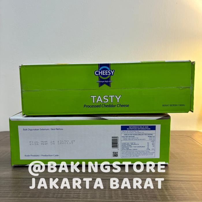 

BARANG TERLARIS Cheesy TASTY Keju Cheddar Cheese 1,9 Kg 1900 gr HALAL