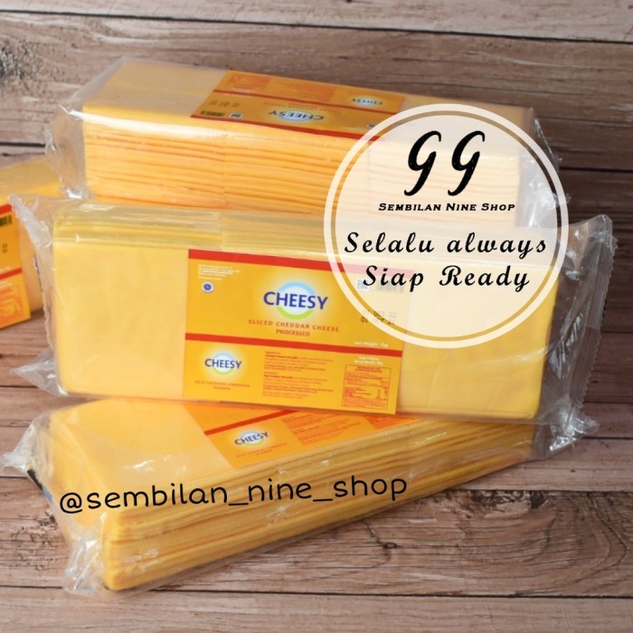 

BARANG TERLARIS CHEESY SLICE RED Cheddar Cheese 1 KG 84 Slice Keju Orange Colour Color