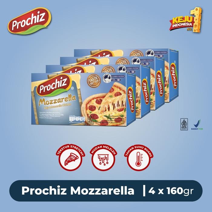 

BARANG TERLARIS Keju PROCHIZ Mozzarella 160 gr Paket 4 Pcs - Sale