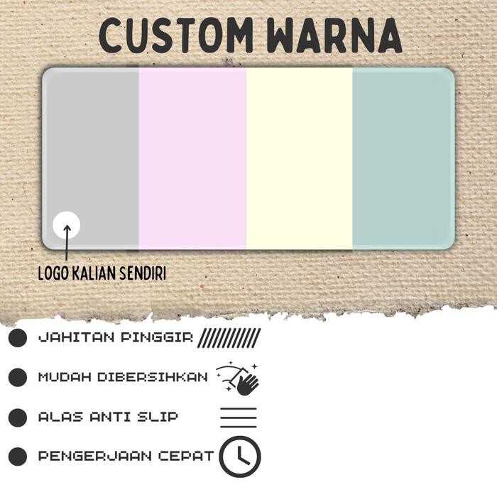 (Custom Warna) Mousepad Polos - Deskmat Polos - Gang Mousepad Polos