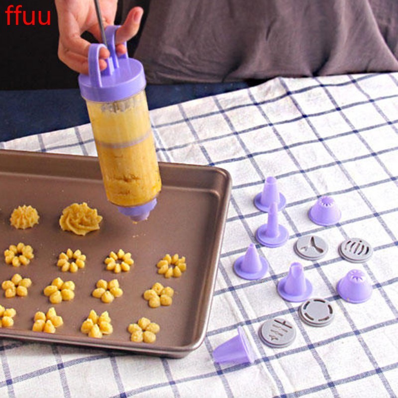 Alat Hias Kue Cetakan Kue Kering Biskuit Krim Motif Bunga Cake Decoration Set 19 In 1