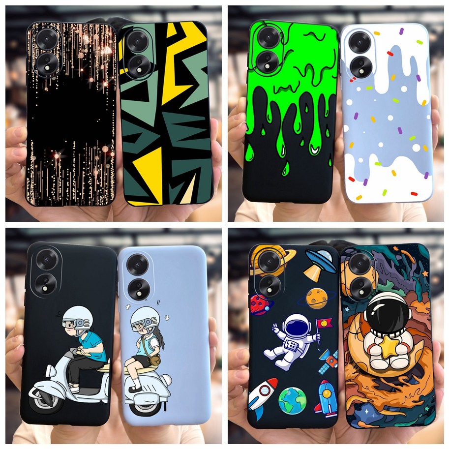 Shockproof Case For Oppo A38 A18 Cover Silicone Phone Case Popular Astronaut Soft Cover For Oppoa38