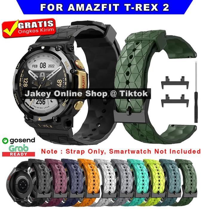 TronikJaya- Strap Tali Jam For Amazfit T-Rex 2 Trex 2 Model 3D Cubes Sport Rubber