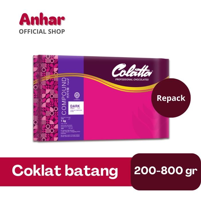 

Coklat batang repack Colatta dark compound chocolate