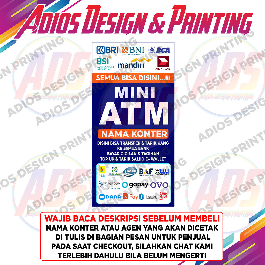 Glamourgemss Spanduk Mini Atm Brilink / Spanduk Brilink / Atm Bersama