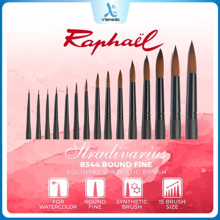

Kuas Raphael Stradivarius 8344 Round Fine Kolinsky Synthetic Brush