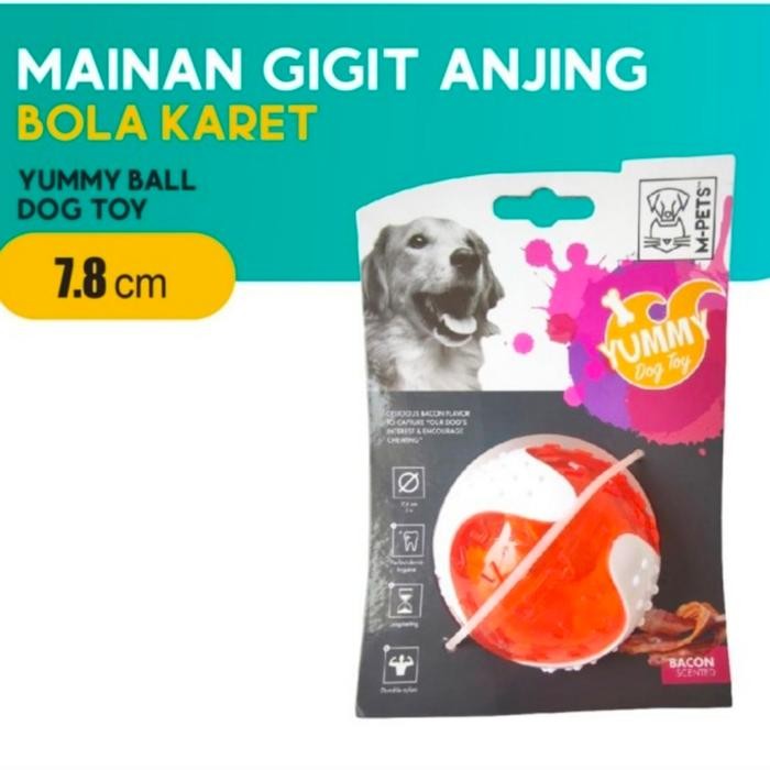MPets Yummy Ball Bacon Dog Toy - Mainan Gigitan Anjing Bacon Flavour