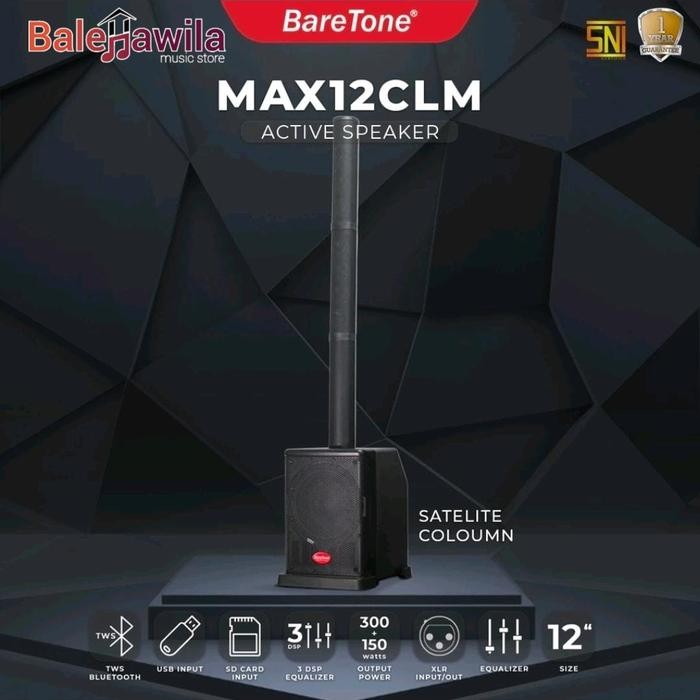 Speaker Baretone Max12CLM Satelite Column 12Inch Subwoofer 300watt