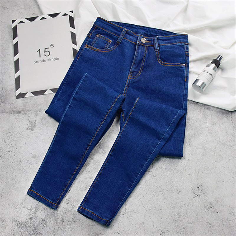 2022 New Women Black Jeans High Waist Jeans Fashion Stretch Jeans Female Washed Denim Skinny Cowboy