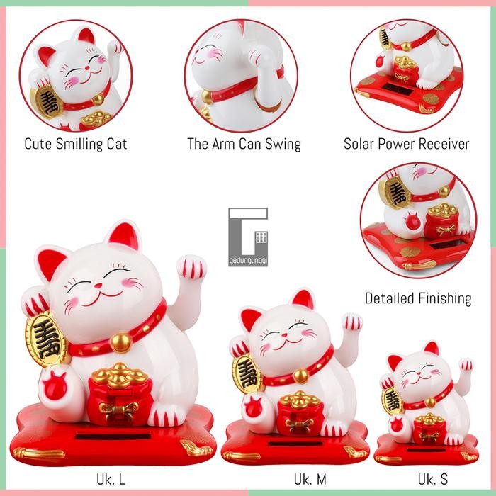 Pajangan Hiasan Miniatur Patung Kucing Hoki Rejeki Keberuntungan Gerak