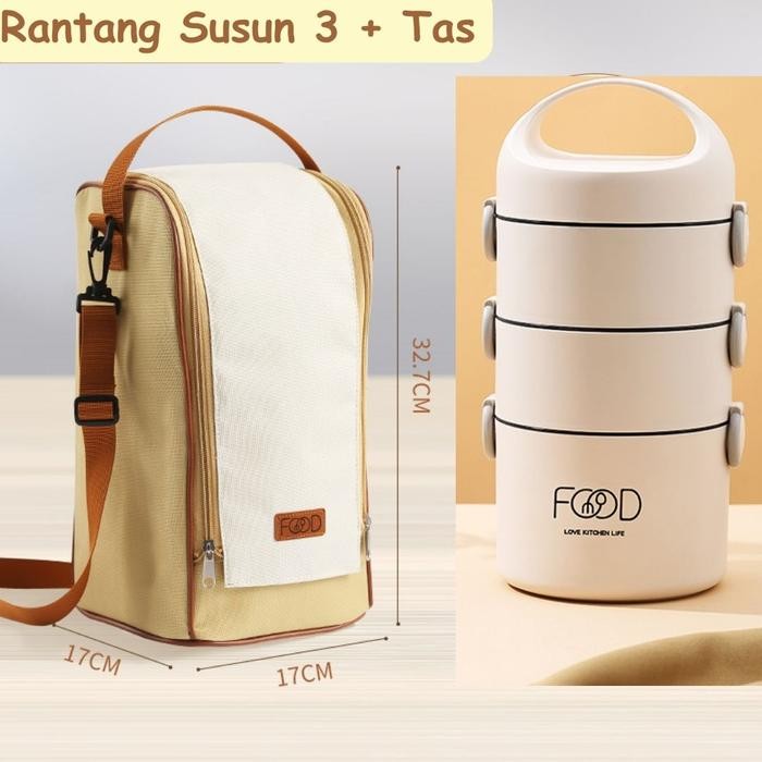 Rantang Makan Tahan Panas / Rantang Susun Stainless Anti Tumpah