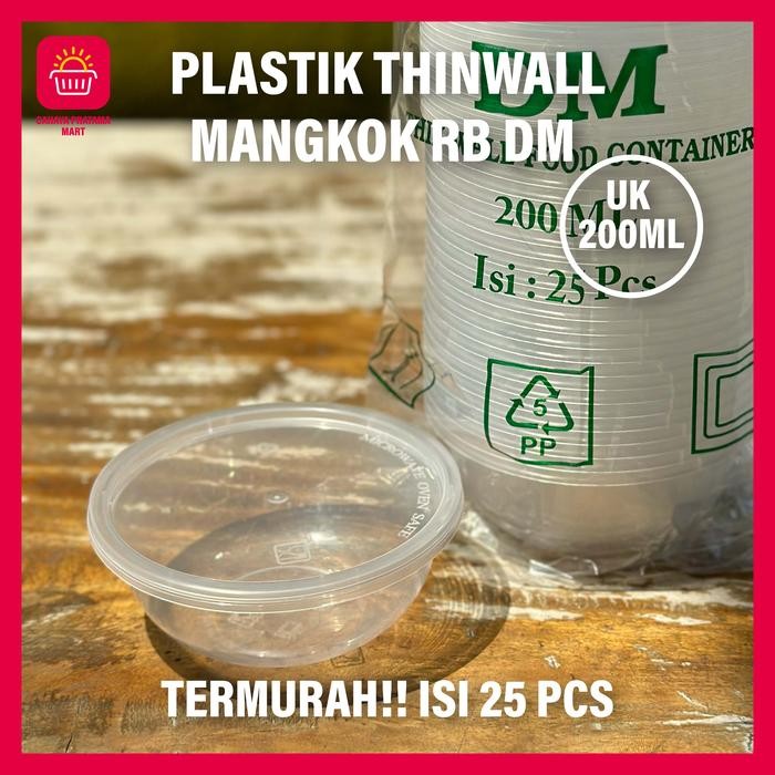 THINWALL MANGKOK MANGKUK PLASTIK BULAT DATAR Thinwall Bowl Round mangkok makan plastik 200ml 300ml