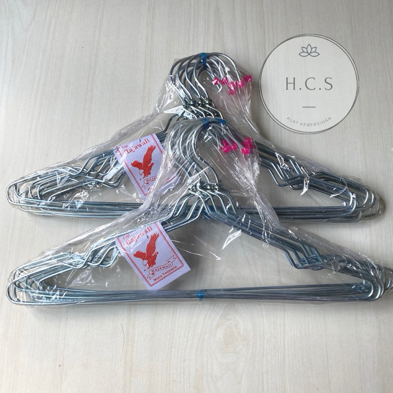12pcs Hanger Kawat Besi Super Tebal 3mm Merk RAJAWALI Cantolan Gantungan Baju Kawat Besi