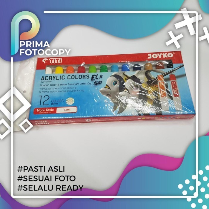 

Cat Akrilik / Cat Acrylic Titi 12 Warna Untuk Baju Kerajinan Lukis #Gratisongkir