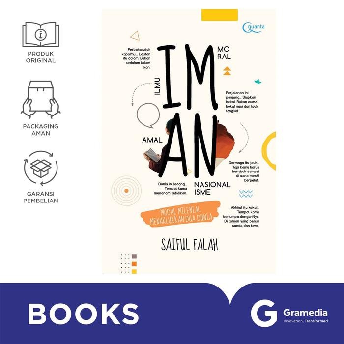 Promo Terbatas Buku Iman (Ilmu-Moral-Amal-Nasionalisme); Modal Milenial Menaklukkan Dua Dunia Aman