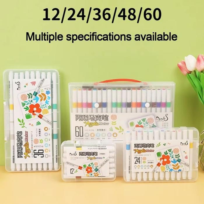 

Spidol Set 12/36/48 Warna Sketch Marker Spidol Warna 2In1 Spidol Sketsa Double Tip Dasar Berkepala