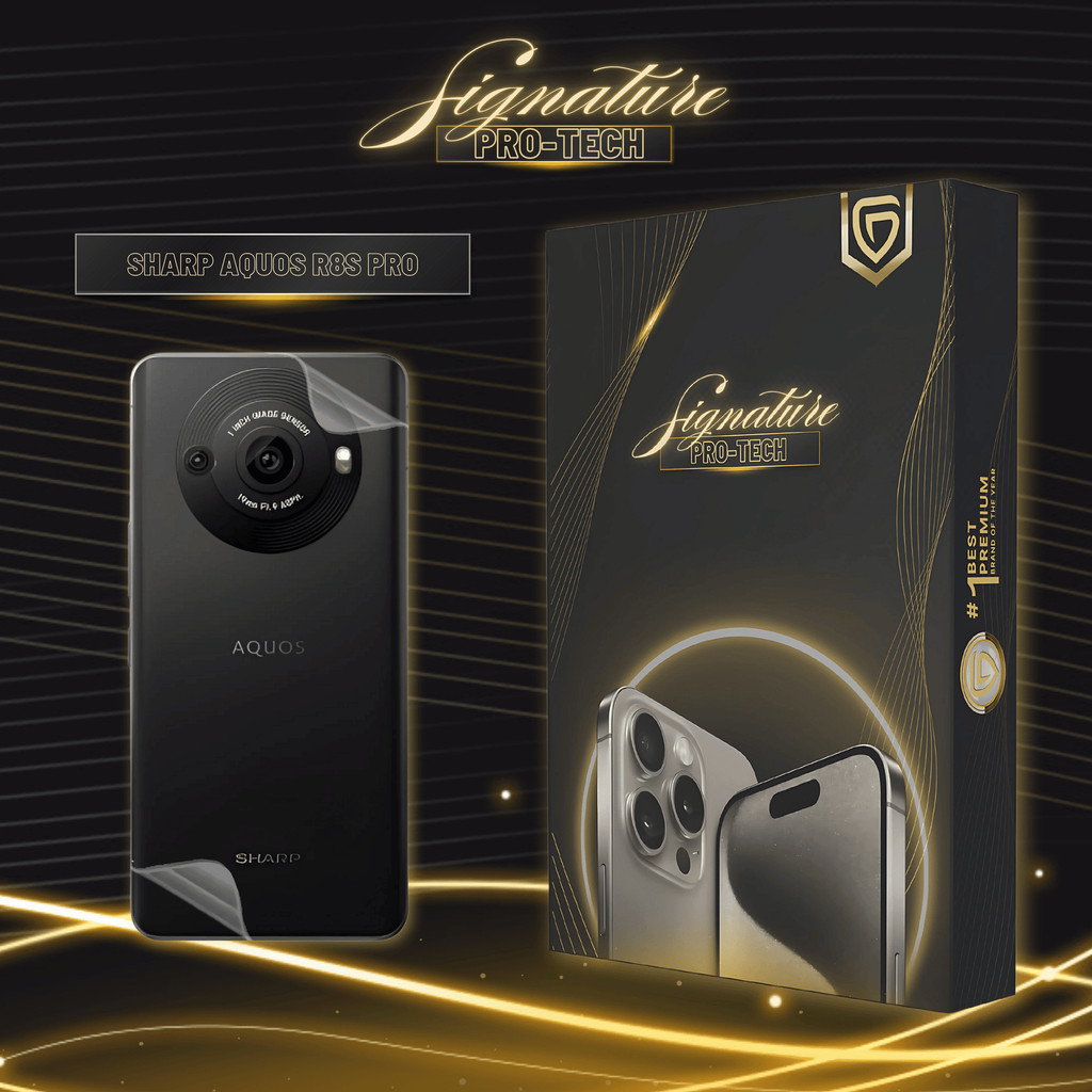 GETSO SIGNATURE PRO-TECH - Premium Anti-Scratch Protector for Sharp Aquos R8s Pro / Back Cover Guard