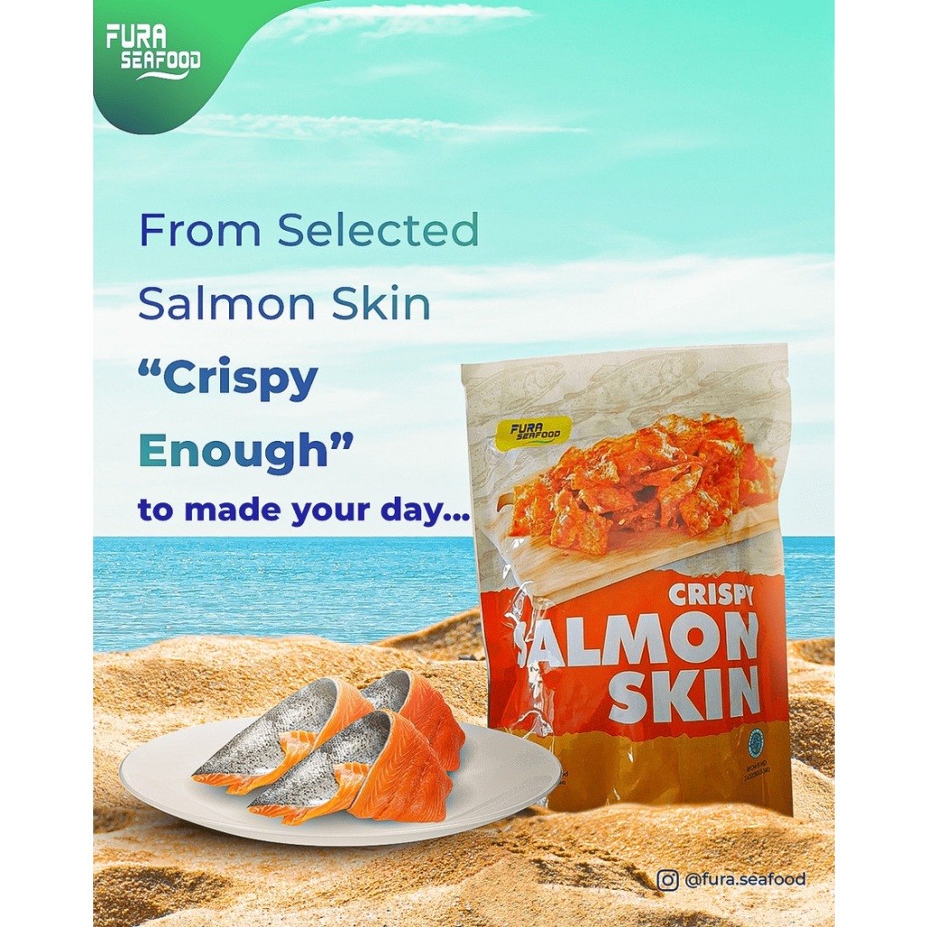 

CRISPY SALMON SKIN FURA SEAFOOD 50GR KULIT SALMON RENYAH HALAL