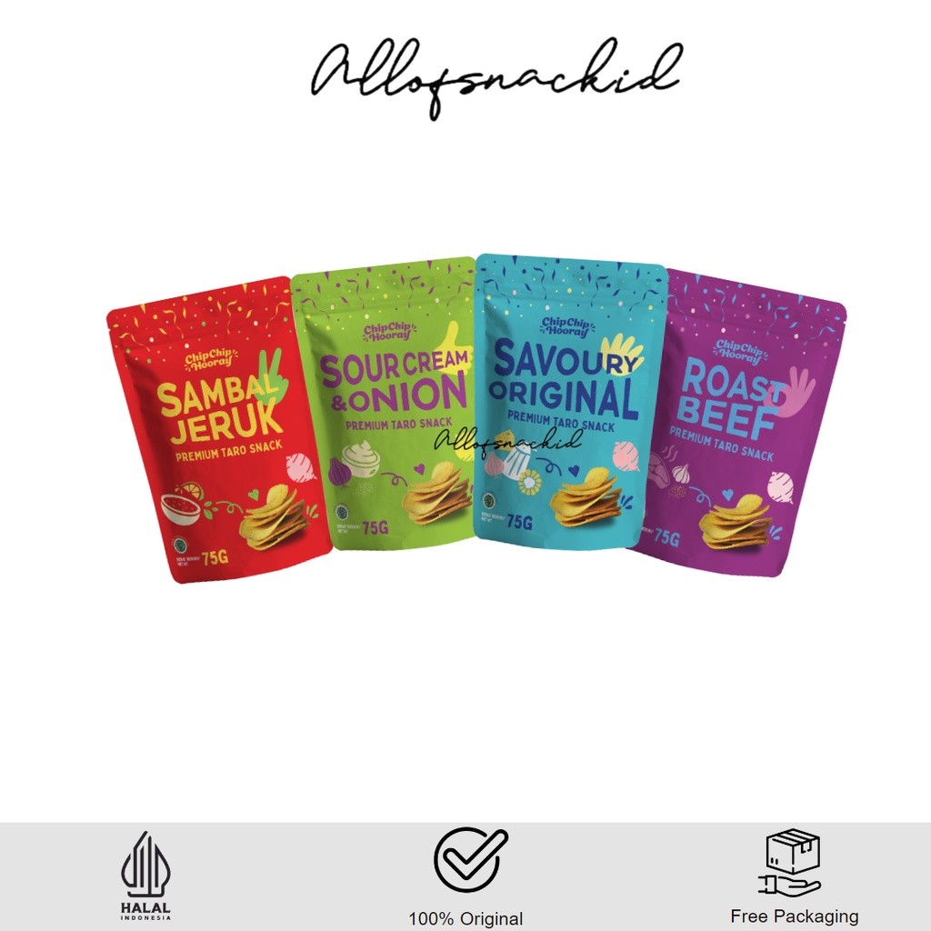 

Chip Chip Hooray Keripik Talas Premium - Taro Snack Cemilan Makanan Diet 75gr