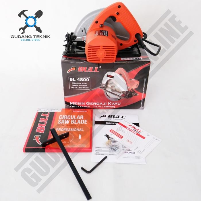 PREMIUM Mesin Gergaji Kayu Circular Saw Bull BL4800 / Mesin Gergaji Circle 7inch Bull BL 4800