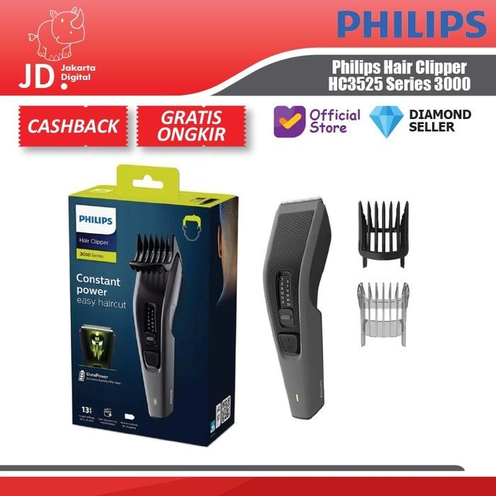 PREMIUM Philips Hair Clipper HC3525 Series 3000 - Alat Cukur Rambut Philips